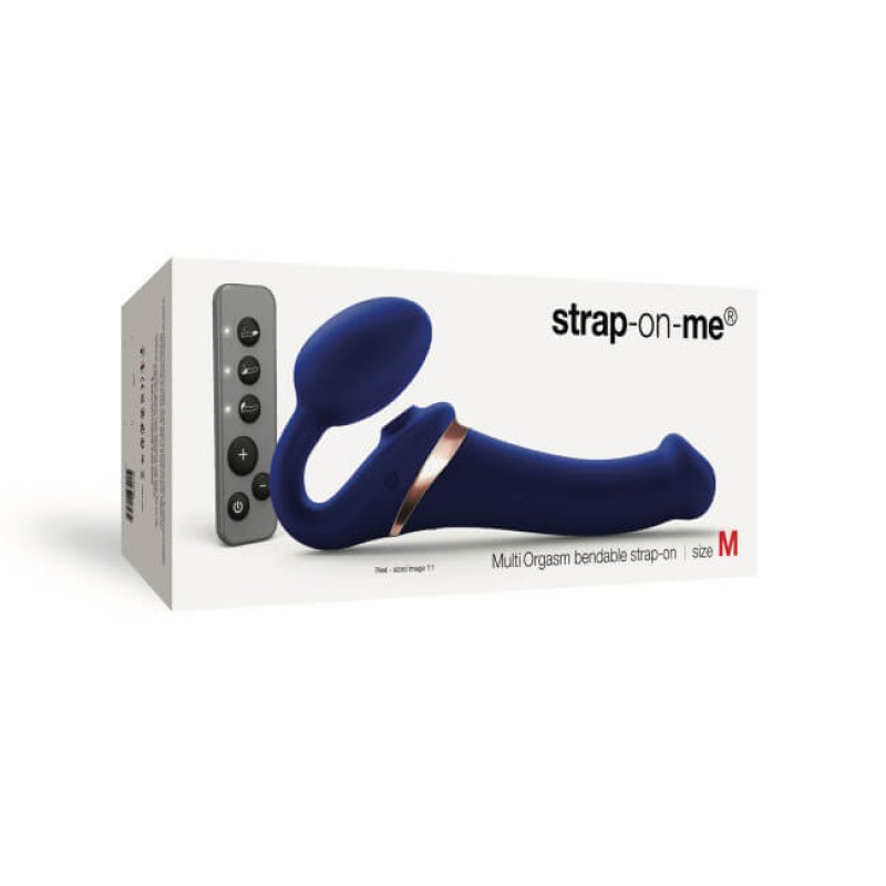 Strap-on-me M - felcsatolható, léghullámos vibrátor (kék) 63857 termék bemutató kép
