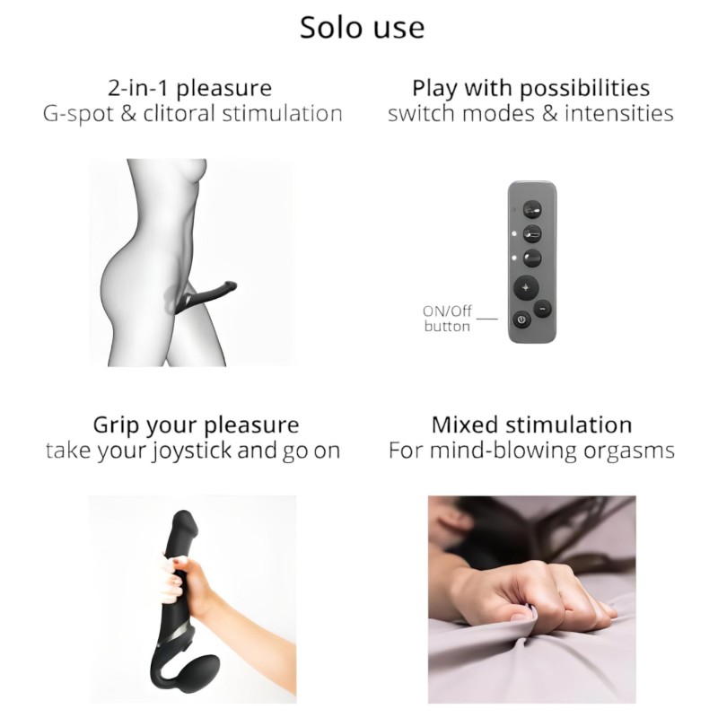 Strap-on-me S - felcsatolható, léghullámos vibrátor - (kék) 104251 termék bemutató kép