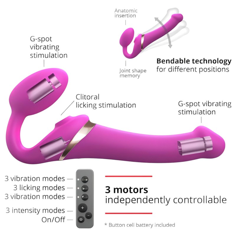 Strap-on-me S - felcsatolható léghullámos vibrátor (pink) 113051 termék bemutató kép