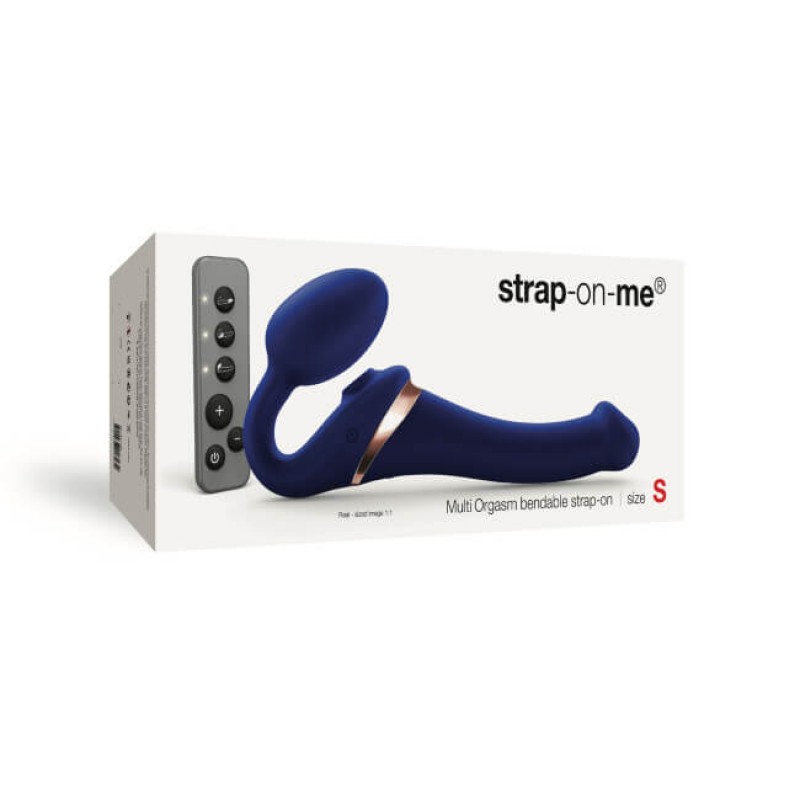 Strap-on-me S - felcsatolható, léghullámos vibrátor - (kék) 63845 termék bemutató kép