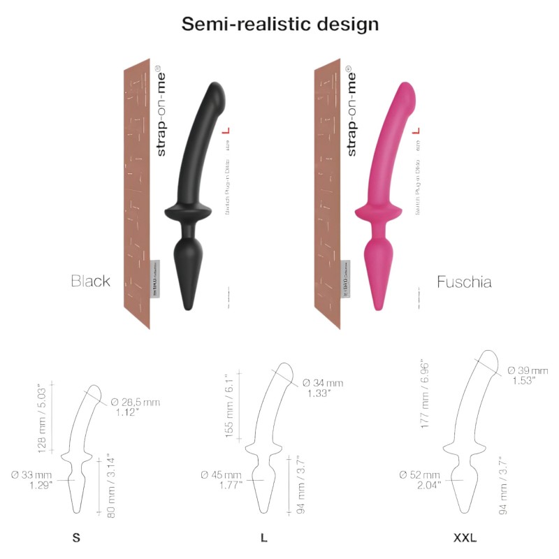 Strap-on-me Switch Semi-Realistic L - 2in1 szilikon dildó (pink) 129587 termék bemutató kép
