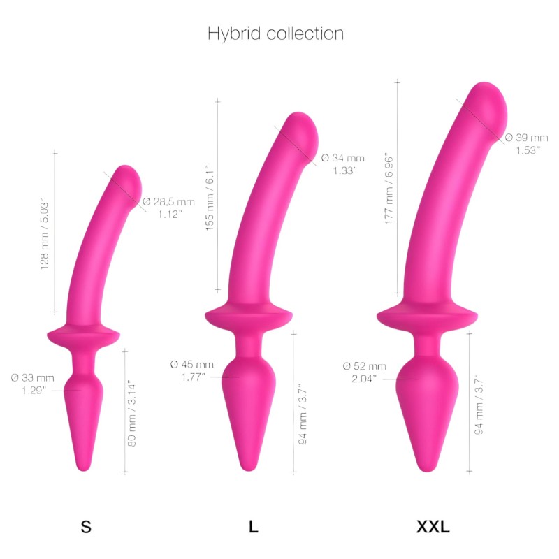 Strap-on-me Switch Semi-Realistic XXL - 2in1 dildó (pink) 134717 termék bemutató kép