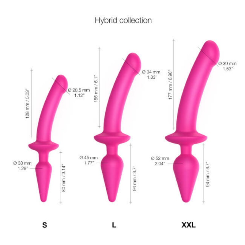 Strap-on-me Swith Semi-Realistic XXL - 2in1 dildó (pink) 65644 termék bemutató kép