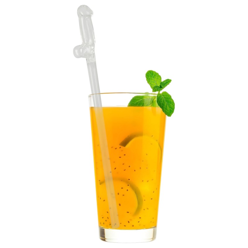 Straw Willy - átlátszó péniszes üveg szívószál (4 db) 159768 termék bemutató kép