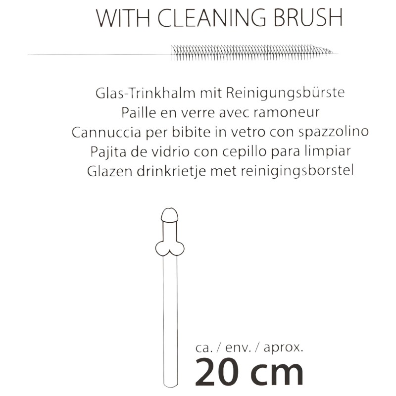 Straw Willy - péniszes üveg szívószál - átlátszó (4db) 107579 termék bemutató kép