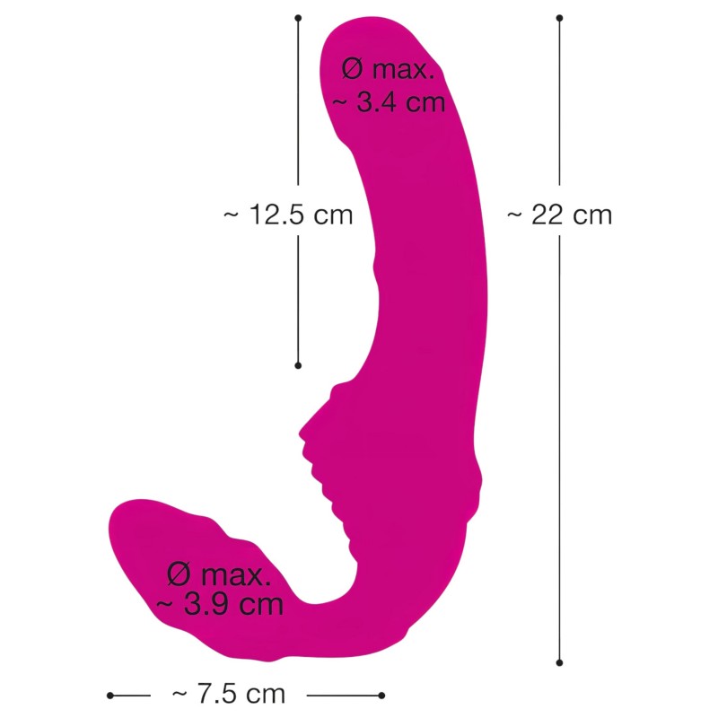 Strepless Strap-On - felcsatolható vibrátor (pink) 103002 termék bemutató kép