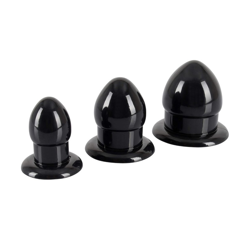 You2Toys - Stretching Plug Kit - anál plug szett - 3 db (fekete) 57739 termék bemutató kép