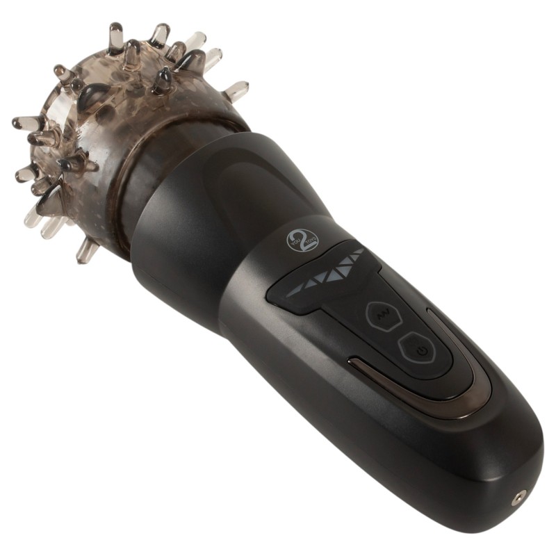 Stroker - forgó, lökő és vibráló maszturbátor férfiaknak (fekete) 152228 termék bemutató kép