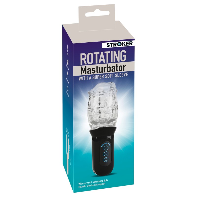 Stroker - rezgő, forgó maszturbátor (átlátszó) 123003 termék bemutató kép