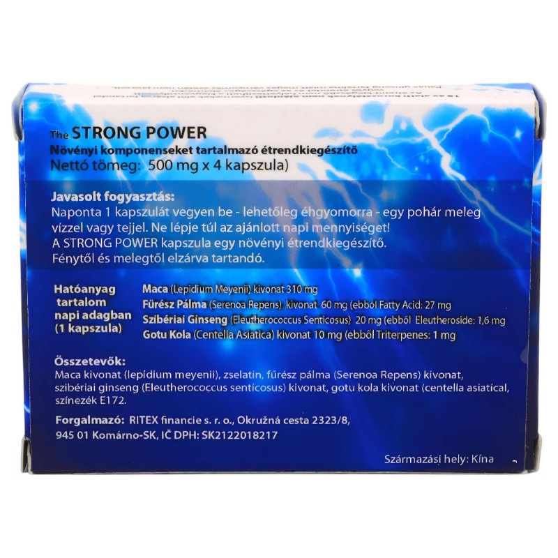Strong Power Plus - étrend kiegészítő kapszula férfiaknak (4 db) 132928 termék bemutató kép