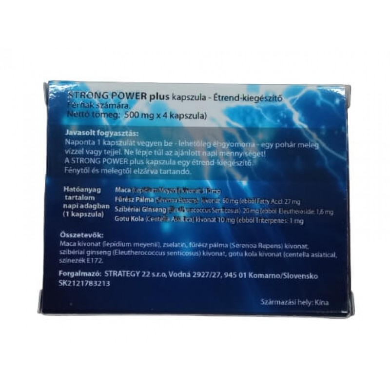 Strong Power Plus - étrend kiegészítő kapszula férfiaknak (4db) 84093 termék bemutató kép