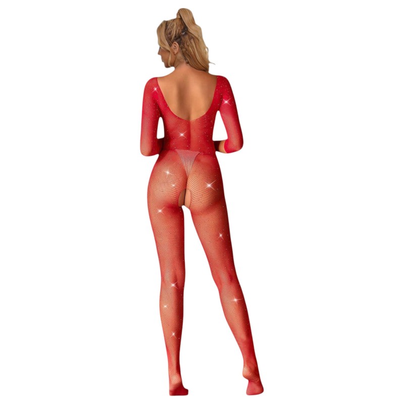 Subblime 952419 - csillogó strasszos overál - (piros) -XS-M 124768 termék bemutató kép