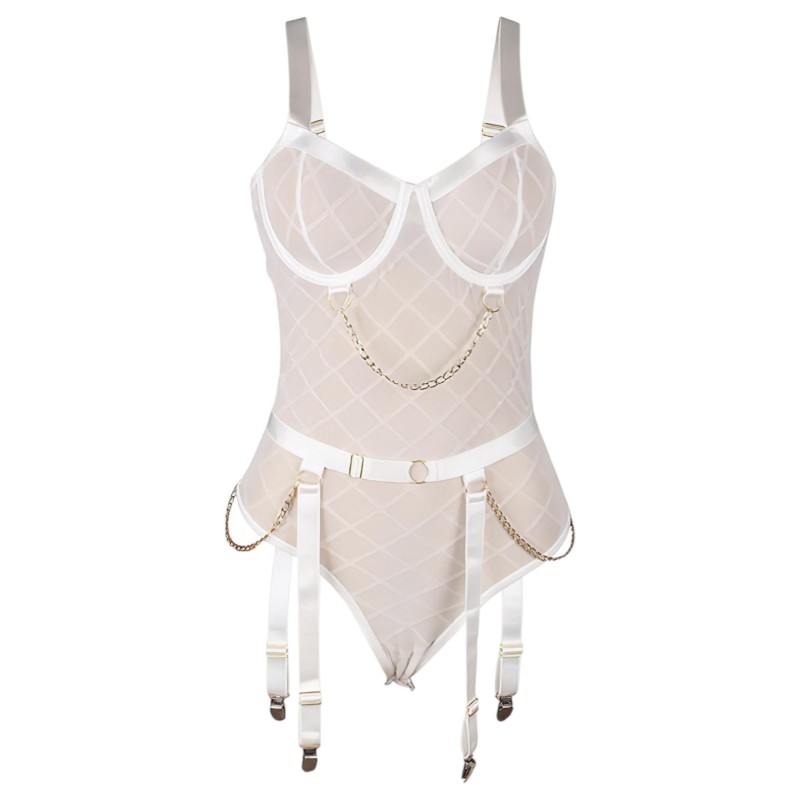 Subblime 954291 - láncos, áttetsző body szett - fehér (L-XL) 121338 termék bemutató kép
