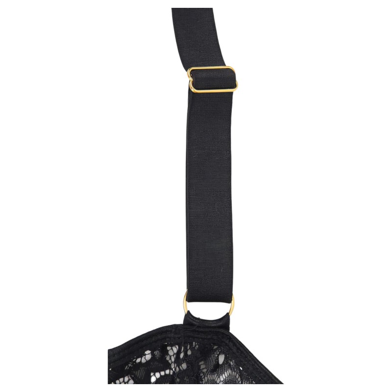 Subblime - mintás body szatén övvel (fekete) 125561 termék bemutató kép