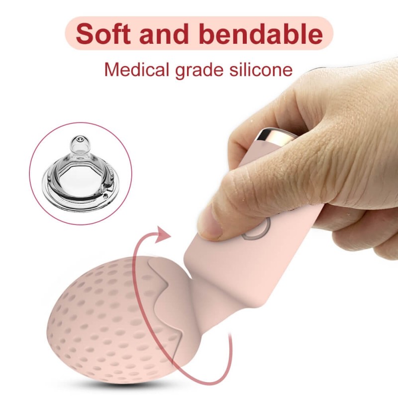 Sunfo Strawberry - vízálló mini wand masszírozó vibrátor (pink) 77594 termék bemutató kép