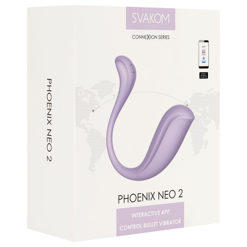Svakom Phoenix Neo 2 - hordható App-vezérelt vibrációs tojás (lila) 150870 termék bemutató kép