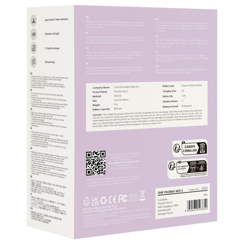 Svakom Phoenix Neo 2 - okos vibrációs tojás (lila) 111738 termék bemutató kép
