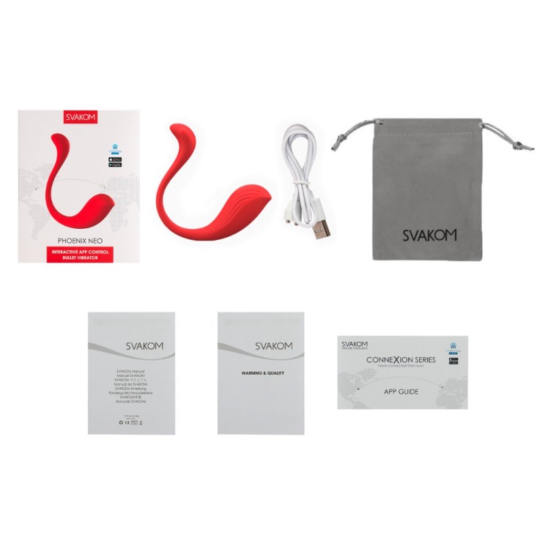 Svakom Phoenix Neo - okos, vibrációs tojás (piros) 48091 termék bemutató kép