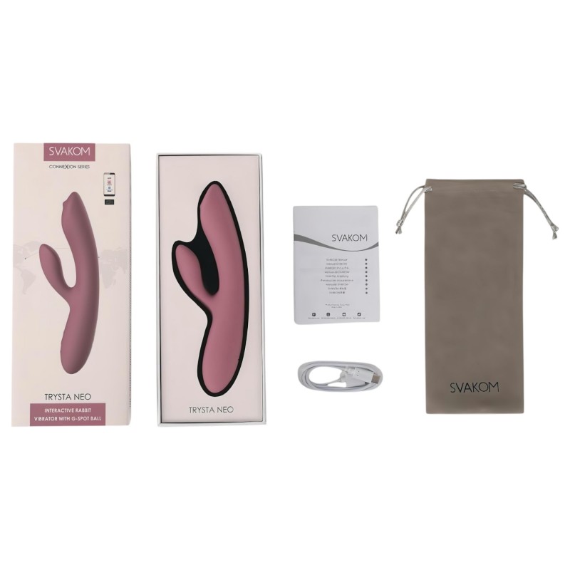 Svakom Trysta Neo - mozgógolyós nyuszis csiklókaros vibrátor (pink) 154747 termék bemutató kép