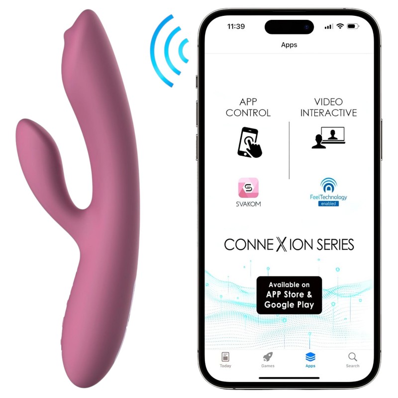 Svakom Trysta Neo - mozgógolyós nyuszis csiklókaros vibrátor (pink) 154748 termék bemutató kép