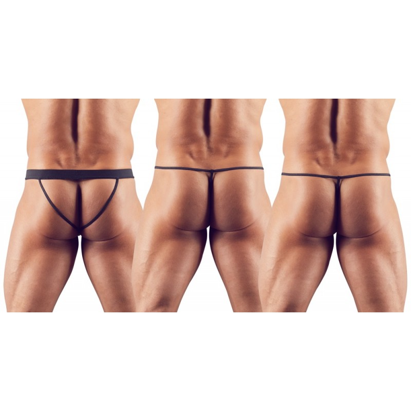 Svenjoyment - férfi tanga szett - fekete (3 részes) S-L 75455 termék bemutató kép