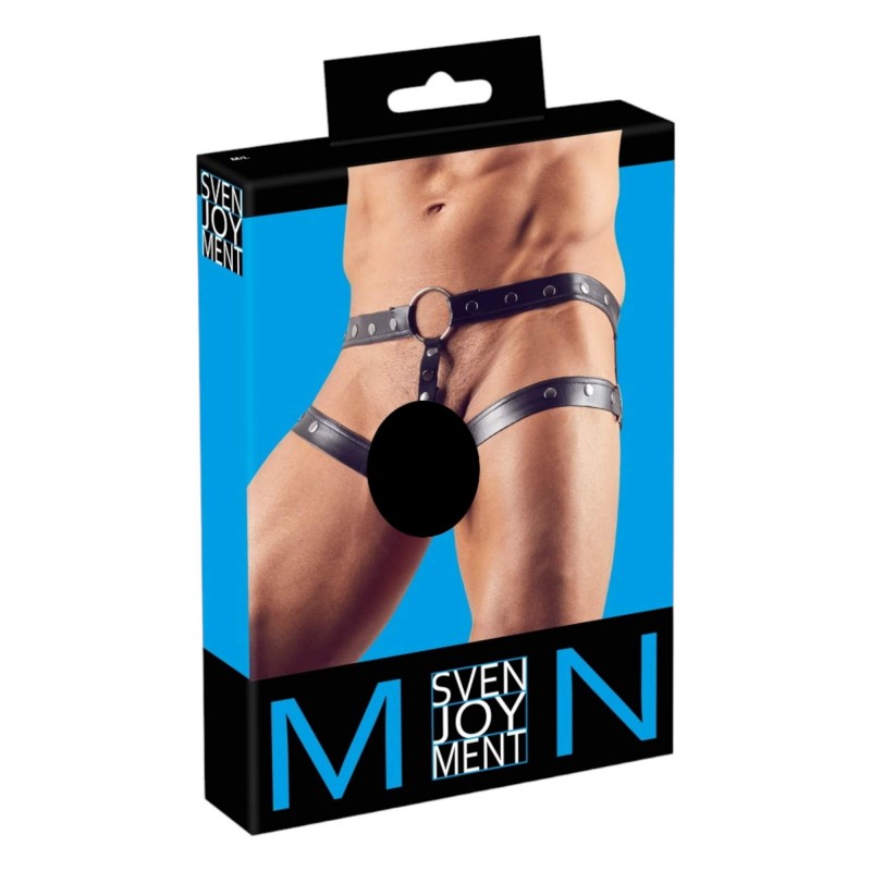 Svenjoyment - hám péniszgyűrűvel (fekete) - M/L 93379 termék bemutató kép