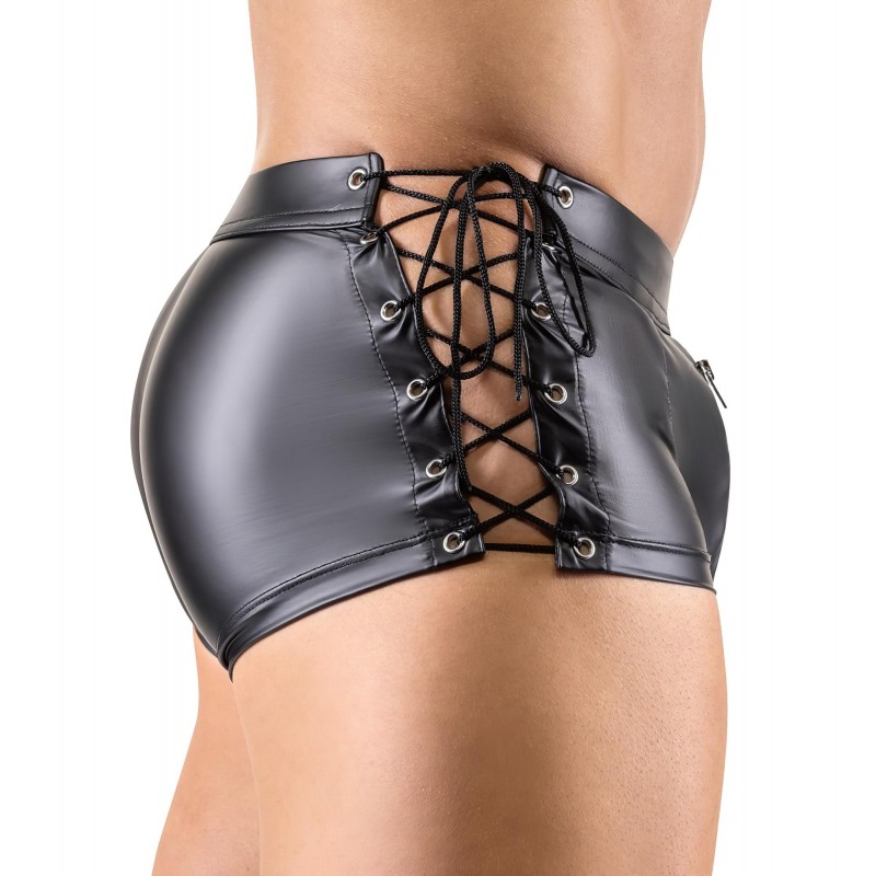 Svenjoyment - oldalt fűzős fényes férfi boxer (fekete) 154763 termék bemutató kép
