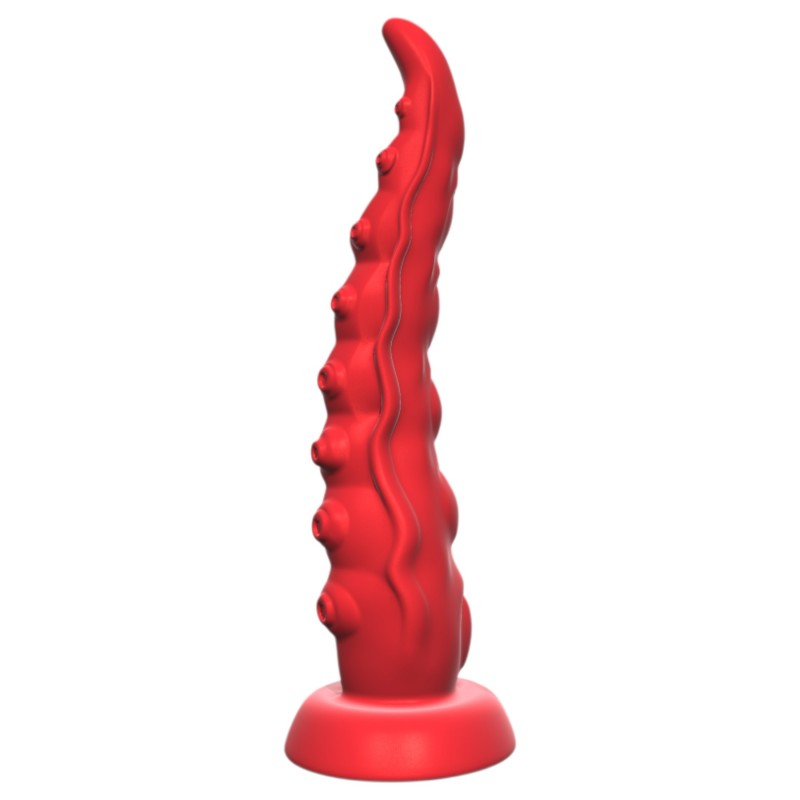 Monster Fuck - Tapadókorongos polipkar vibrátor távirányítóval (piros) 122623 termék bemutató kép