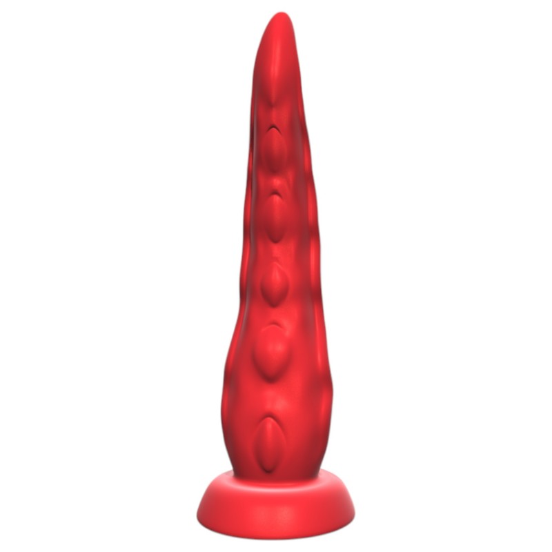 Monster Fuck - Tapadókorongos polipkar vibrátor távirányítóval (piros) 122625 termék bemutató kép