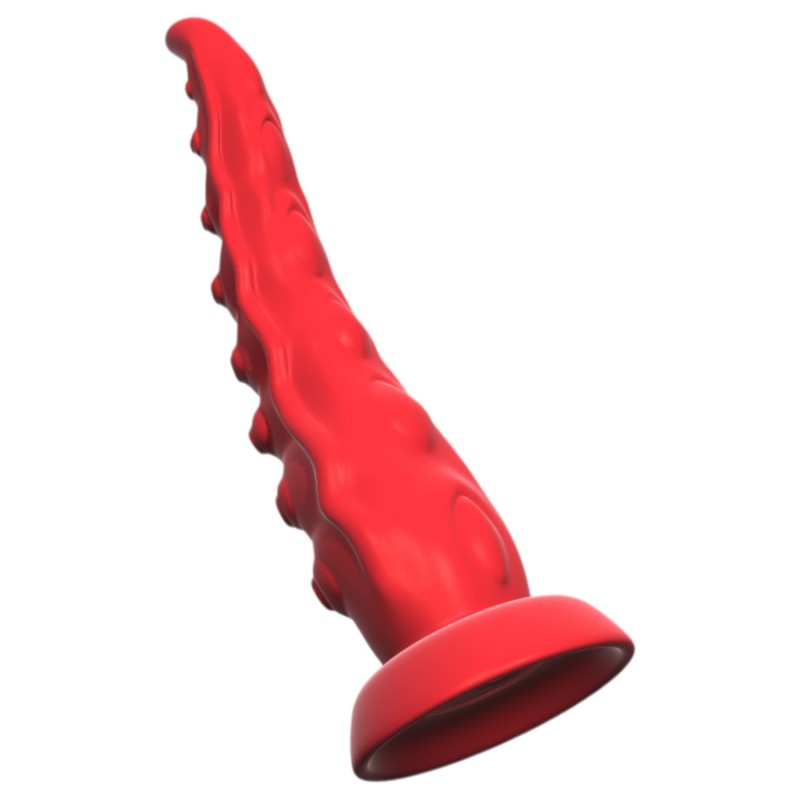 Monster Fuck - Tapadókorongos polipkar vibrátor távirányítóval (piros) 122627 termék bemutató kép