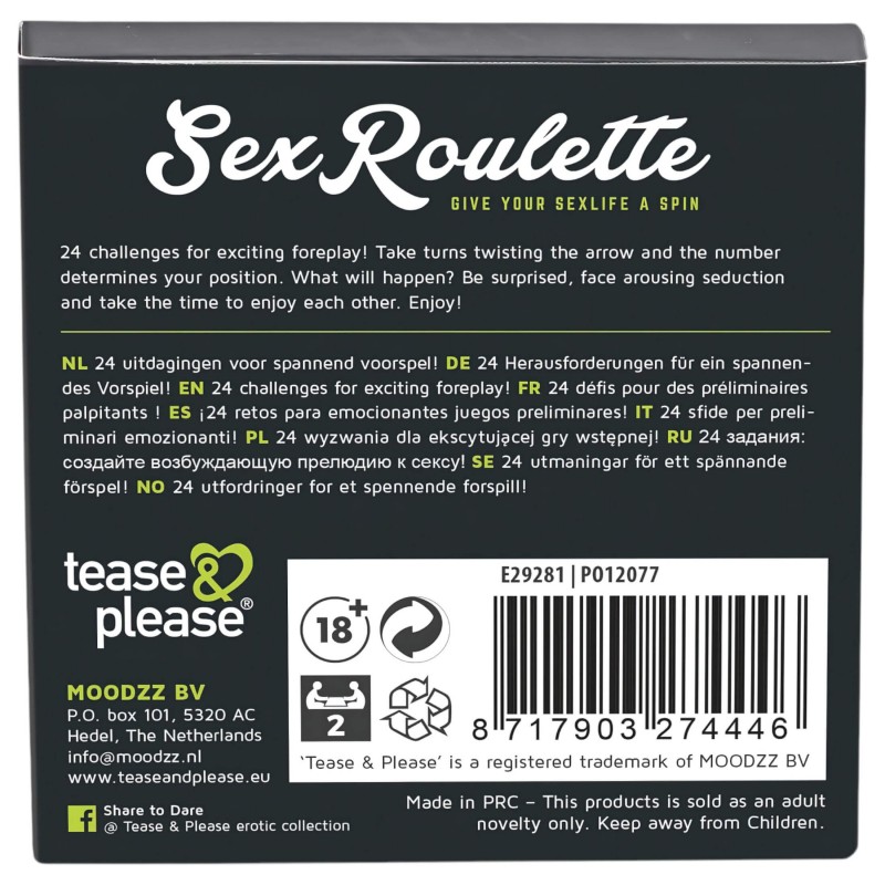 tease & please - Sex Roulette Foreplay - erotikus rulett társasjáték pároknak 160971 termék bemutató kép