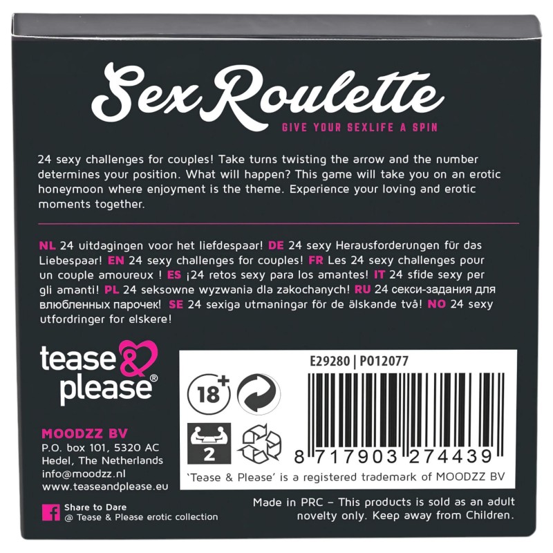 tease & please - Sex Roulette Love & Married - szex társasjáték (10 nyelven) 136103 termék bemutató kép