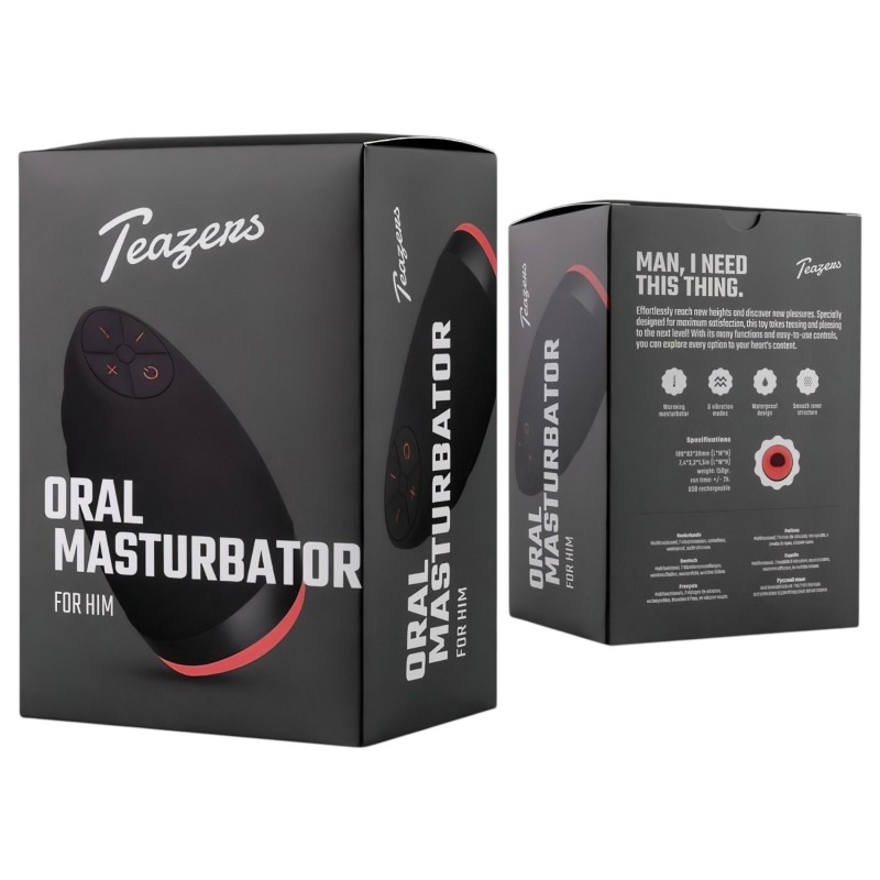 Teazers - melegítő funkciós műszáj maszturbátor férfiaknak (piros) 168038 termék bemutató kép
