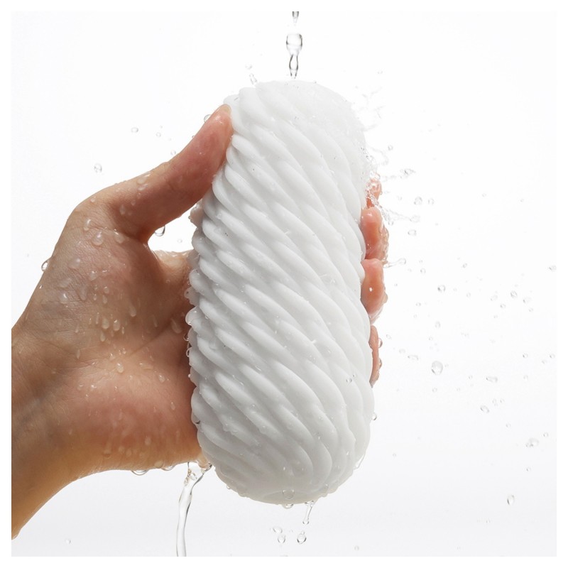 TENGA 3Dx Flow - hullámos mintás maszturbátor férfiaknak (fehér) 167500 termék bemutató kép