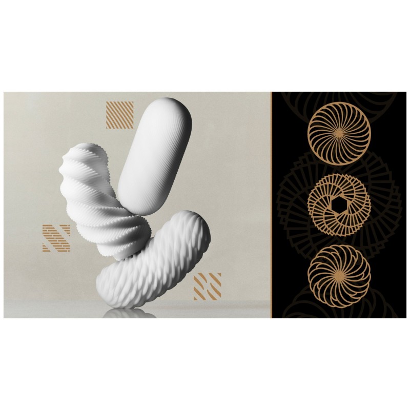 TENGA 3Dx Spiral - spirál mintás férfi maszturbátor (fehér) 167493 termék bemutató kép