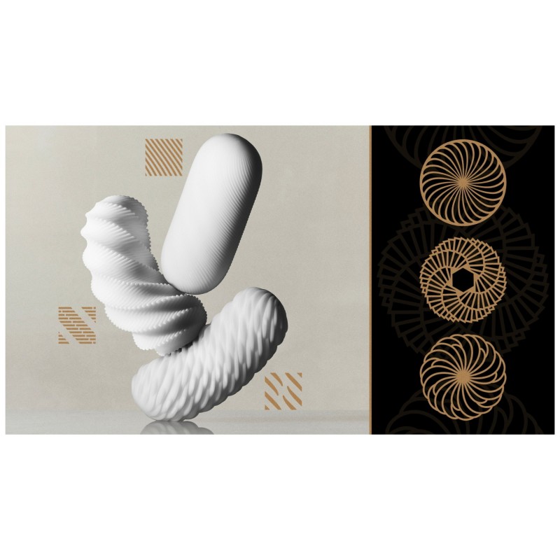 TENGA 3Dx Zen - 3D mintás férfi maszturbátor (fehér) 167488 termék bemutató kép