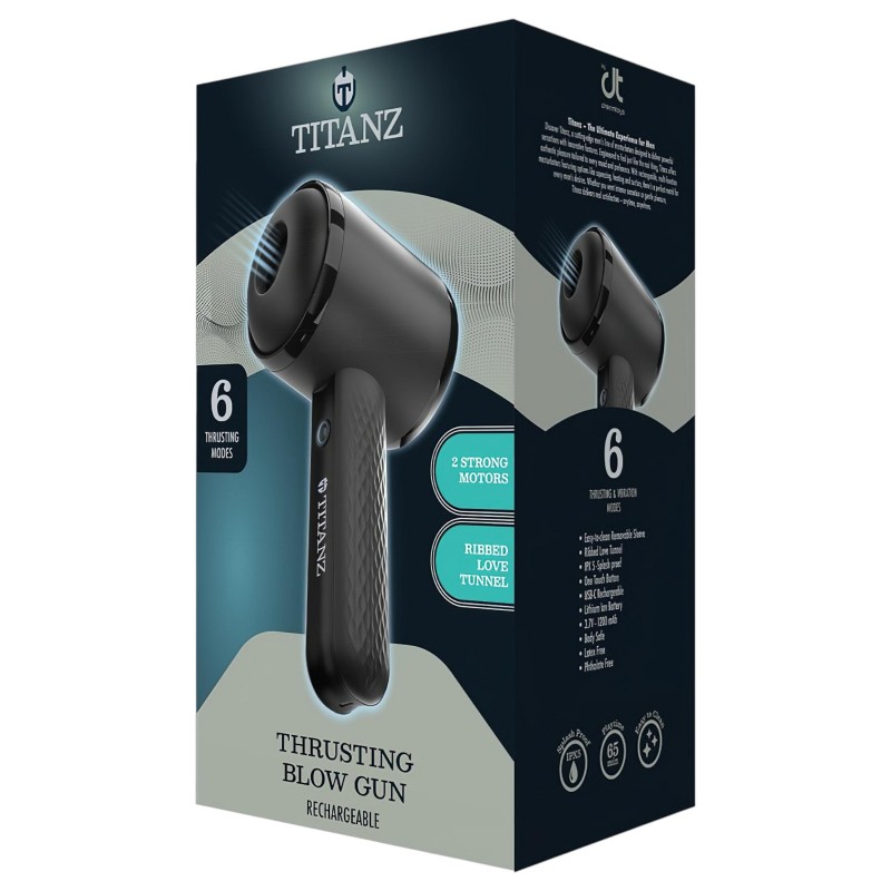 Titanz Thrusting Blow Gun - automata maszturbátor férfiaknak (fekete) 154112 termék bemutató kép