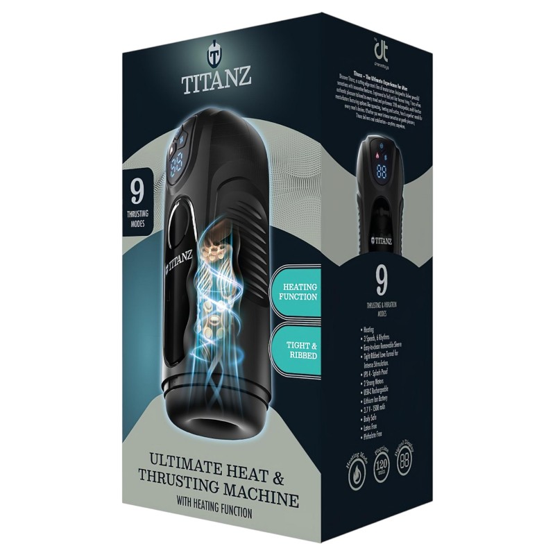 Titanz Ultimate Heat & Thrusting - automata lökő maszturbátor (fekete) 168373 termék bemutató kép