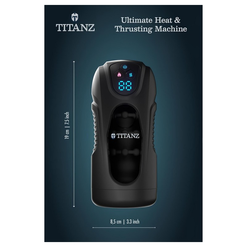 Titanz Ultimate Heat & Thrusting - automata lökő maszturbátor (fekete) 168381 termék bemutató kép
