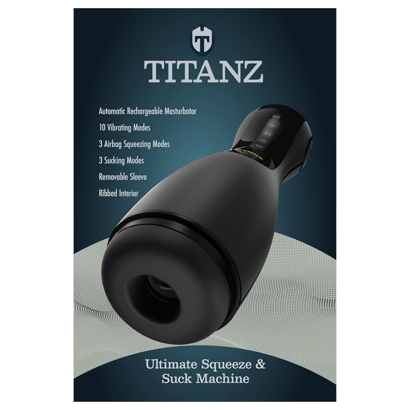 Titanz Ultimate Squeeze & Suck - automata szorító-szívó maszturbátor (fekete) 154081 termék bemutató kép