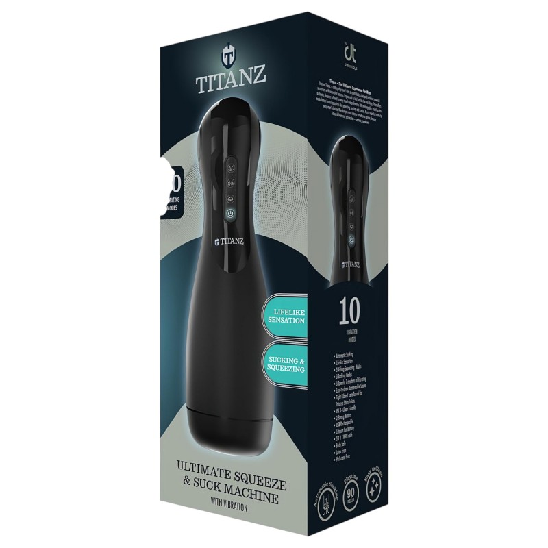 Titanz Ultimate Squeeze & Suck - automata szorító-szívó maszturbátor (fekete) 168364 termék bemutató kép