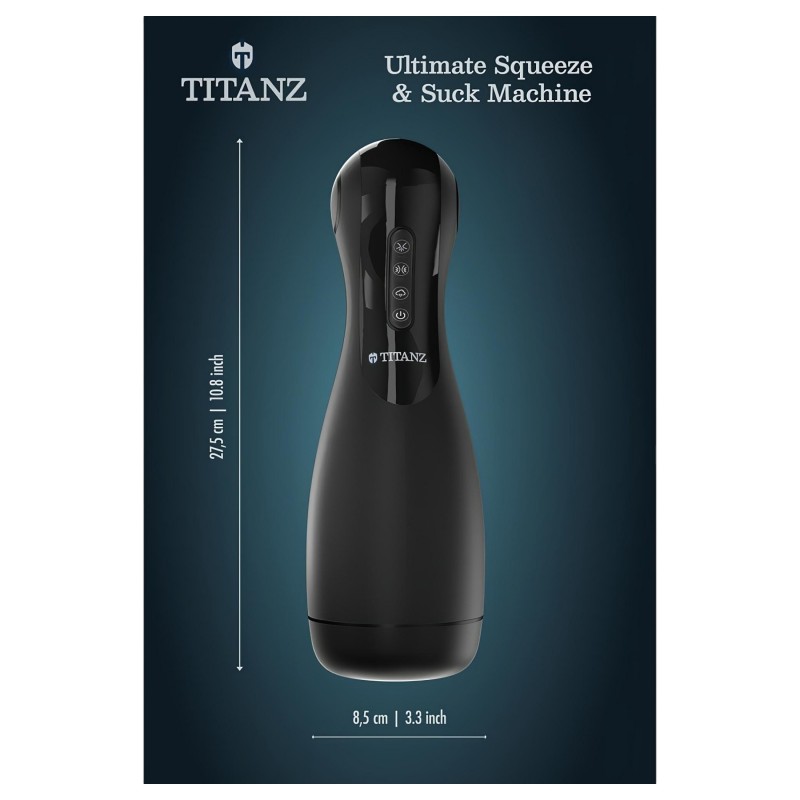 Titanz Ultimate Squeeze & Suck - automata szorító-szívó maszturbátor (fekete) 168371 termék bemutató kép
