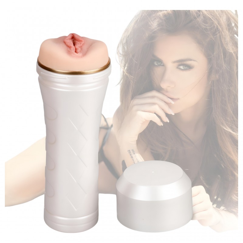 Tracy's Dog 3D Stroker - élethű műpunci tokban (fehér-natúr) 97479 termék bemutató kép