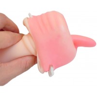 Tracy's Dog Cup - élethű műszáj maszturbátor fogakkal (natúr) 38954 termék bemutató kép
