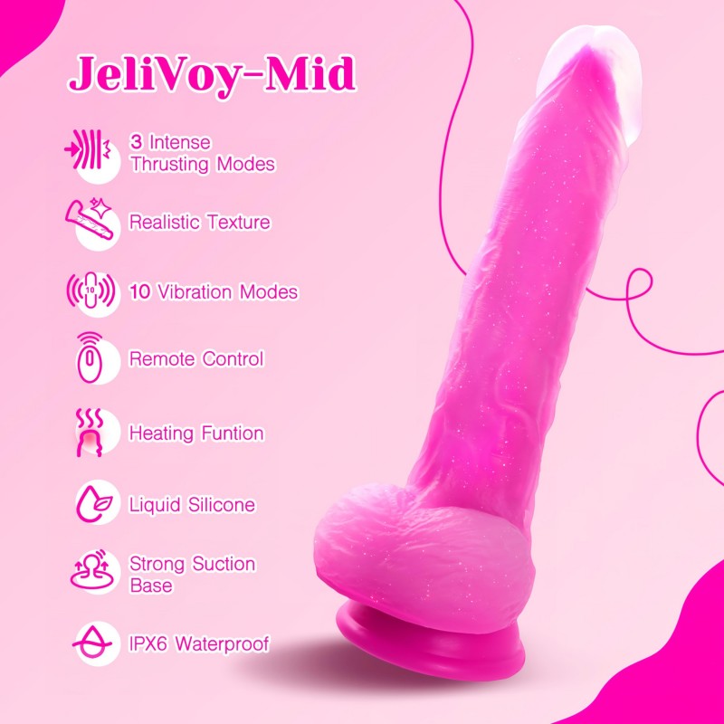 Tracy's Dog Jelivoy-Mid - élethű vibrátor - 20 cm (pink) 134214 termék bemutató kép