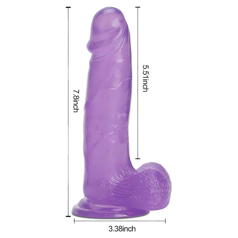 Tracy's Dog Jelly 8 - tapadókorongos, herés dildó (lila) 105357 termék bemutató kép