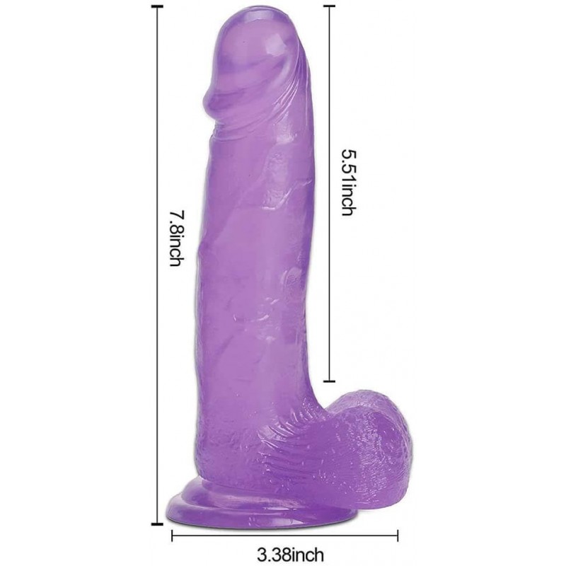 Tracy's Dog Jelly 8 - tapadókorongos, herés dildó (lila) 39329 termék bemutató kép