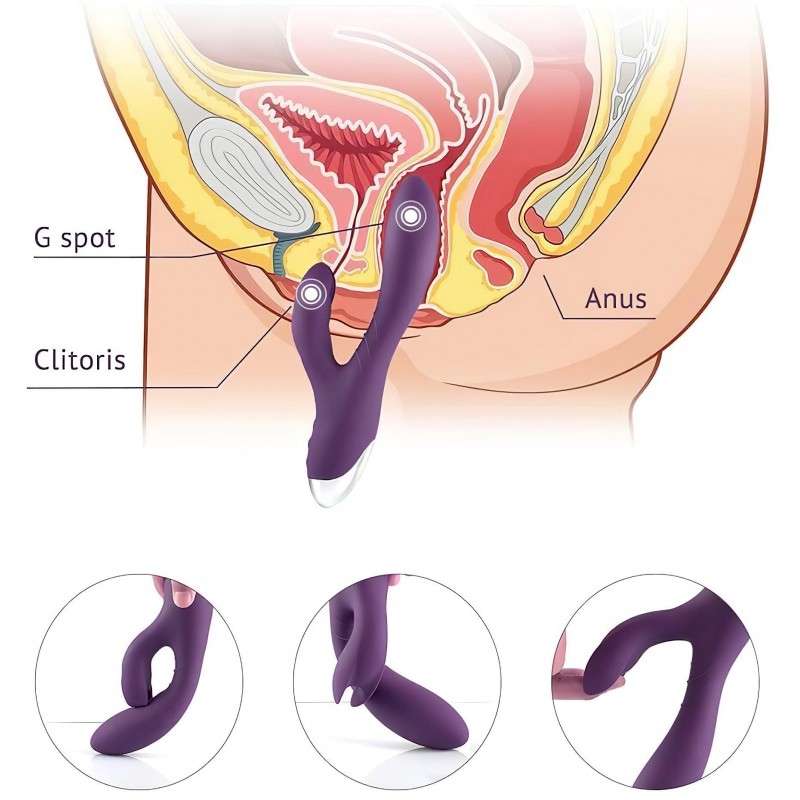 Tracy's Dog Rabbit - vízálló, csiklókaros vibrátor (lila) 98626 termék bemutató kép