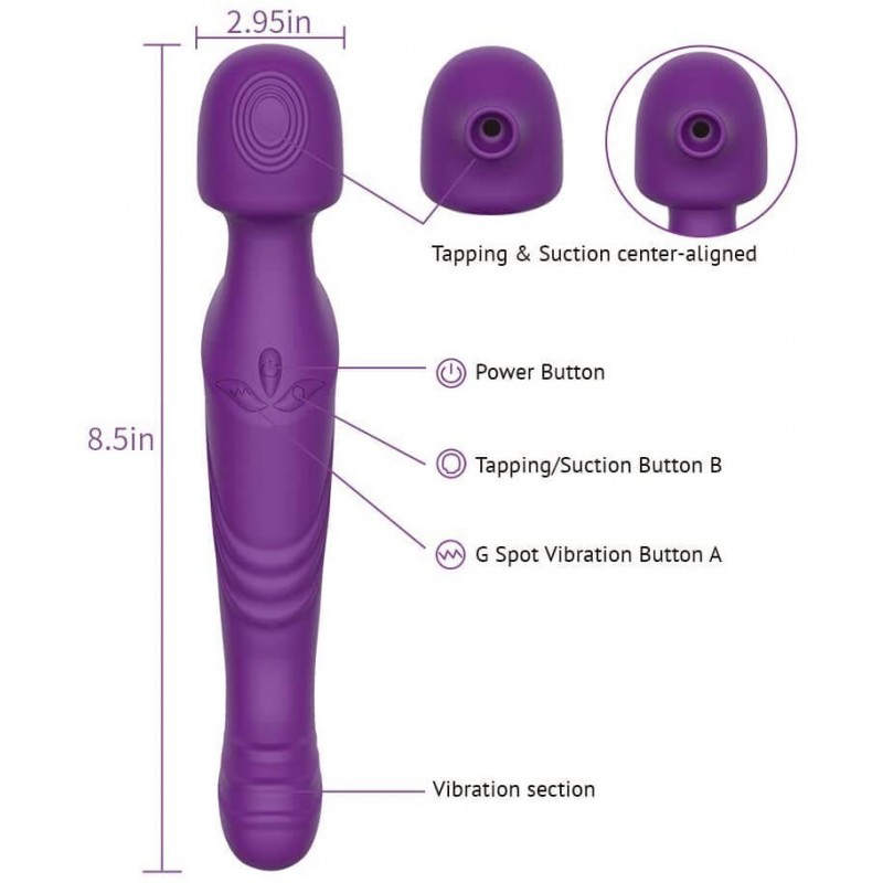 Tracy's Dog Wand - pulzáló masszírozó vibrátor (lila) 44964 termék bemutató kép