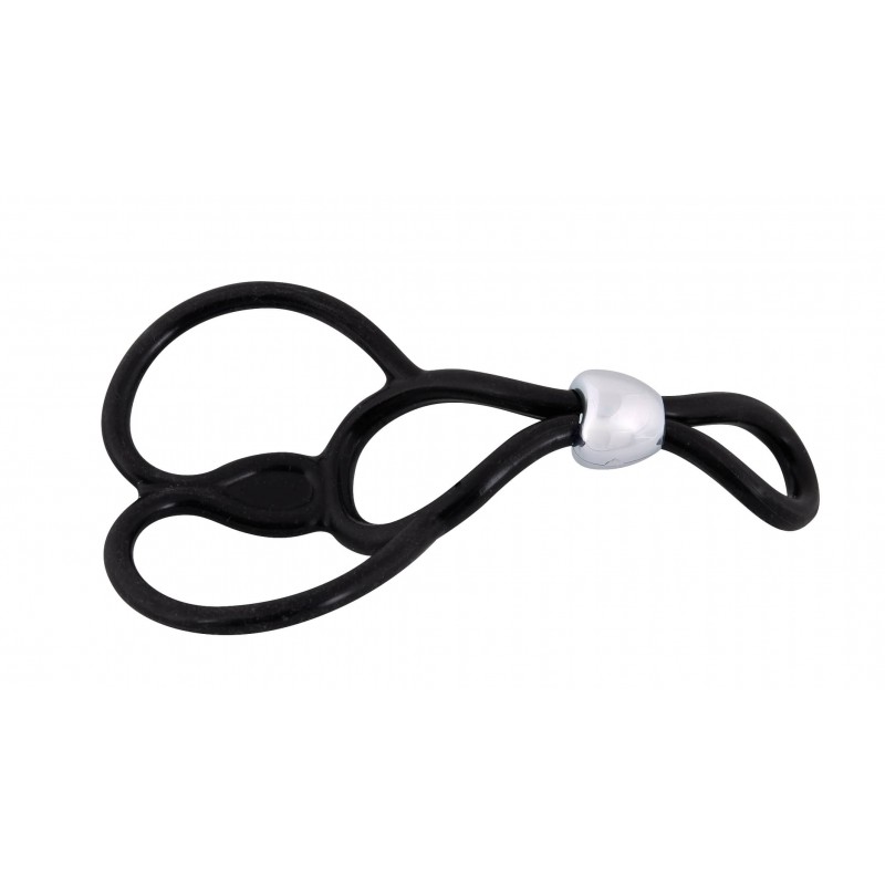 You2Toys - Tripla, állítható pénisz- és heregyűrű (fekete) 8892 termék bemutató kép